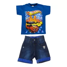 Conjunto Infantil Hot Wheels Carros Roupa Menino Aniversario