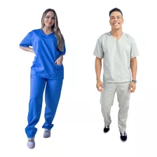 Pijama Cirúrgico Kit 2 Não Amassa Seca Rápido Scrub M/c