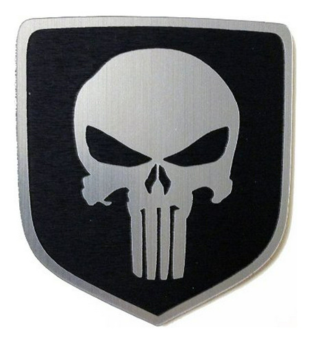 Foto de Emblema Frontal Para Dodge Ram, Punisher Negro.