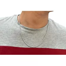 Colar Masculino Cordão Baiano Aço Cirurgico Prata 2mm