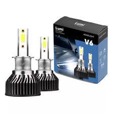 Kit Lâmpada Farol Super Led Xênon V6 H3 120w 12v-48v 6000k