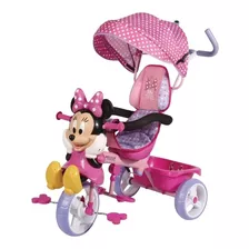 Triciclo Apache 3 En 1 Minnie Con Toldo Figura 3d Y Cajuela Color Rosa