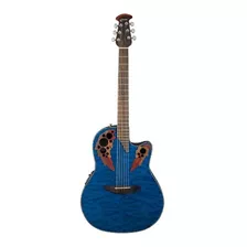 Ovacion Ce44p8tq Guitarra Acustica Trans Azul Colcha Arce