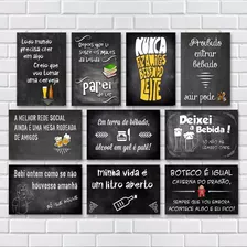 Kit 10 Placas Decorativas Frases Engraçadas De Boteco - Bar