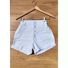 Short Jeans Feminino Botão Diferenciado Hot Pant Destroyed