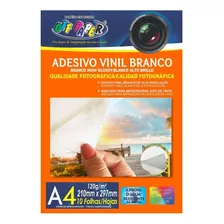 Adesivo Vinil A4 Branco Resistente A Água 10fls Off Paper