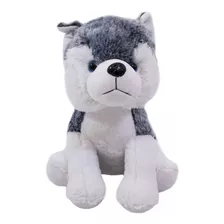 Cachorro Husky De Pelúcia Sentado 29 Cm