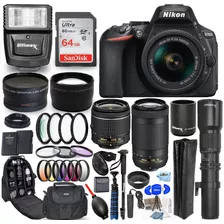 Camara Nikon D5600+ 18-55mm+ 70.300mm Vr+ 500mm+ Prem Bundle