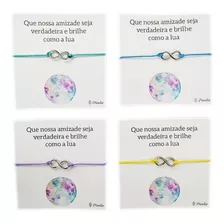 Kit 5 Pulseiras Da Amizade Simbolo Infinito Colorida Lua 