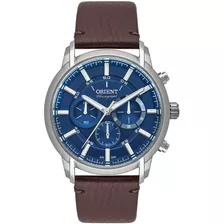 Relógio Orient Masculino Azul Cronógrafo Couro Mbscc055 D1nx