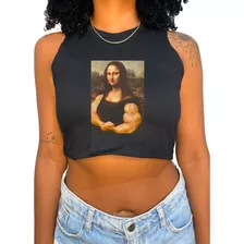 Regata Cropped Mona Lisa Musculosa Maromba Fitness Academia