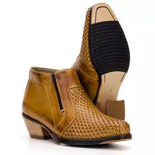 Botina Trisse Bota Country Texana 100% Em Couro 4country