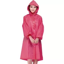 Capa De Chuva Rosa Jaleco Com Capuz Pvc Reforçada Forrada