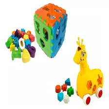 Brinquedo Educativo Cubo Didático Encaixe Menino Menina