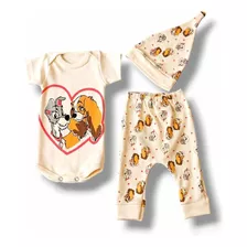 Conjunto Bebe Dama Y Vagabundo Disney Manga Corta