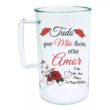 Kit 100 Canecas Acrílica 300ml Dia Das Mães