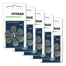 Pilha Auditiva 675 Phonak Bateria Pr44 Kit 30 Unidades