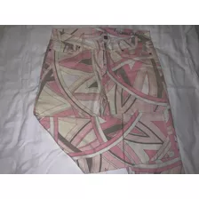 Pantalón Tiro Bajo Ny&c Talle 10 Rosado Estampado