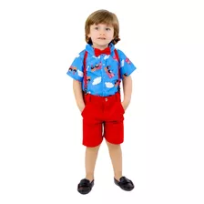 Conjunto Infantil Três Palavrinhas Azul Roupa Menino