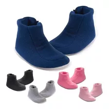 Pantufa Infantil Bebê Menino Confortável Bota Antiderrapante