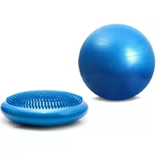 Kit Disco De Equilbrio 33cm E Bola De Pilates 65cm Com Bomba