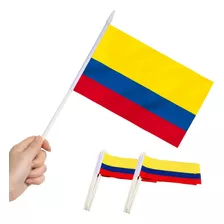 Mini Banderas Anley , Con Vara, Por 12 Unidades De Colombia