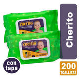 Pack Cherito Toallas HÃºmedas Con Tapa X 200