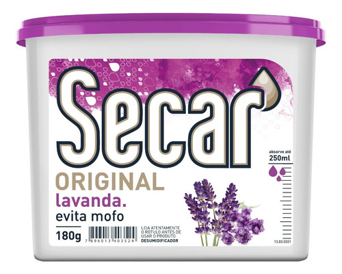 Desumidificador Secar Original 180g - Caixa C/ 12 Unidades