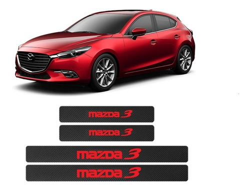 Sticker Mazda 3 Cubre Estribos Fibra De Carbon Protectores Foto 6