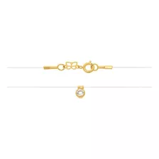 Colar Choker Fio Nylon Ponto De Luz Prateado Rommanel 130160 Cor Dourado