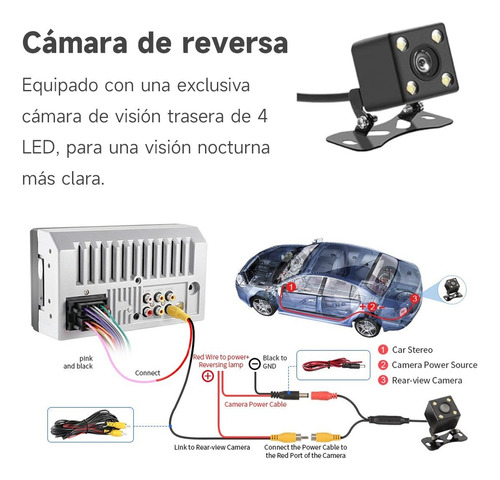 Estreo Auto 2 Din Carplay Manos Libres Radio Receptor Mp5 Foto 8
