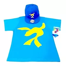 Camiseta Camisa Azul + Boné + Pedra. Pronta Entrega Infantil
