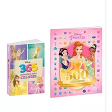 Kit 2 Livros 365 Desenhos Princesas 500 Adesivos Princesas