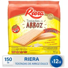 Tostadas De Arroz Riera Dulce Sin Tacc - Pack X12 Unidades