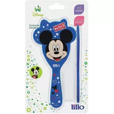 Conjunto Escova E Pente De Cabelo Mickey Azul - Lillo