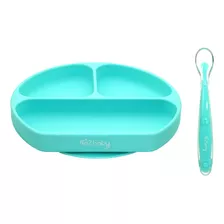 Razbaby - Plato De Silicona Para Beb Con Cuchara De Silicona