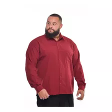 Camisa Social Masculina Manga Longa Tamanho Grande Plus Size