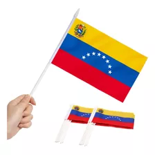 Mini Banderas Anley , Con Vara, Por 12 Unidades De Venezuela