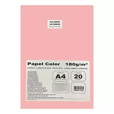 Papel Color Colordrop Rosa Claro A4 180g 20 Folhas