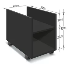 Suporte De Gabinete Computador Cpu Com Rodas Em Mdf Preto