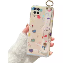 Funda Samsung Galaxy A12 C/correa De Muñeca - Heart