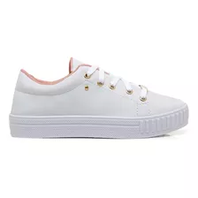 Tênis Feminino Casual Branco Sintético Lindo Lançamento 