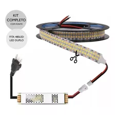 25m Kit Fita Led Dupla 480led Ip20 30w/m Completo Kit Pronto