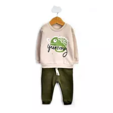 Conjunto Jogging De Bebe Frisado Buzo Y Pantalón Básico 