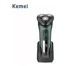 Maquina Afeitadora Kemei Km-2805 Tres Cabezas Recargable Voltaje Verde Color Verde