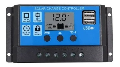 Regulador De Carga Panel Solar 10 Amp Puerto Usb Controlador