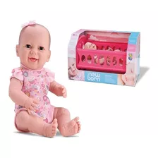 Boneca Bebê New Born Diver Com Bercinho E Chupeta Divertoys