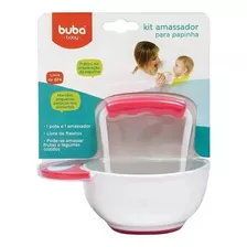 Kit Amassador Para Papinha Para Bebê Rosa 9795 Buba