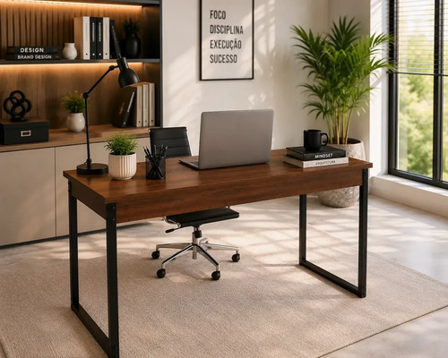 Mesa Para Informatica 120x80 Moderna Escolha Sua Cor Nogal
