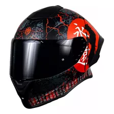 Casco Para Moto Integral Kov Buster Rider Armour Rojo Mate Talla Xxl 